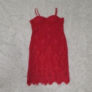 Forever 21 Red Lace Mini Dress. Size L